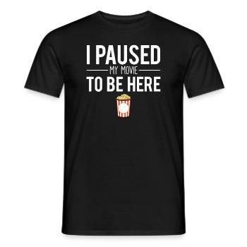 J'ai mis mon film en pause pour être ici cinéma - T-shirt homme - noir - Devant - AI Model Male 178 light (178cm)
