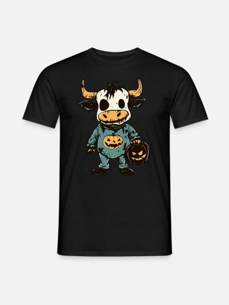 Cow Halloween Funny Zombie - Men's T-Shirt - black