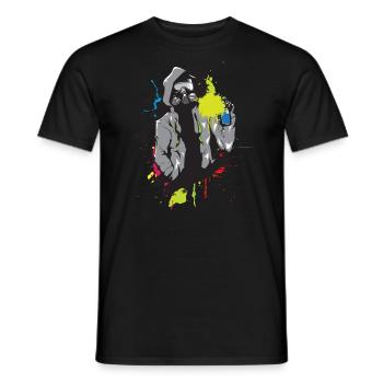Masque Grafitti pulvérisateur - T-shirt homme - noir - Devant - AI Model Male 178 light (178cm)