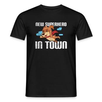 Nouveau super-héros en ville - T-shirt homme - noir - Devant - AI Model Male 178 light (178cm)