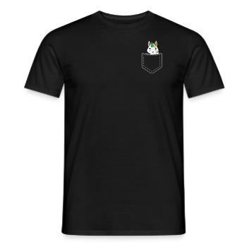 Einhorn Pocket Mittelfinger Einhörner Geschenk - Männer T-Shirt - Schwarz - Vorne - AI Model Male 178 light (178cm)