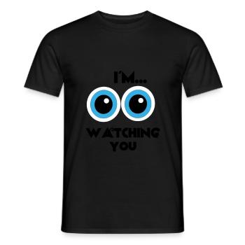 Watching - Männer T-Shirt - Schwarz - Vorne - AI Model Male 178 light (178cm)