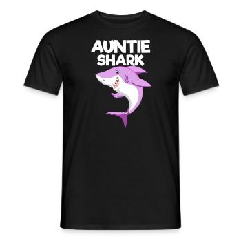 Auntie Shark - Matching Family Gift - Men's T-Shirt - black - Front - AI Model Male 178 light (178cm)