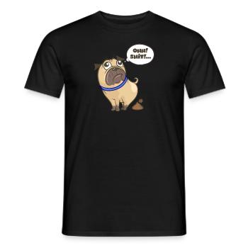 Puppy Dog Pile Poop Gassi Gift - Men's T-Shirt - black - Front - AI Model Male 178 light (178cm)