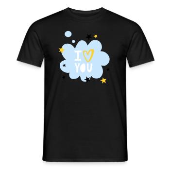 Je t'aime - T-shirt homme - noir - Devant - AI Model Male 178 light (178cm)