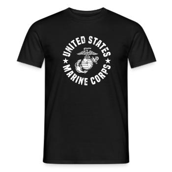 US Marine Corps - Männer T-Shirt - Schwarz - Vorne - AI Model Male 178 light (178cm)