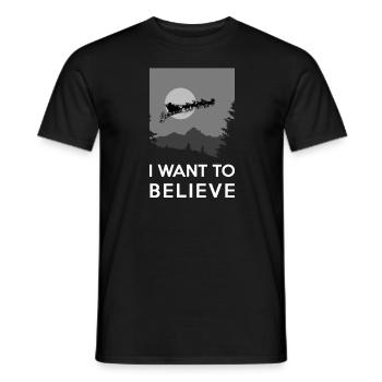 Je veux croire - crois au Père Noël - T-shirt homme - noir - Devant - AI Model Male 178 light (178cm)