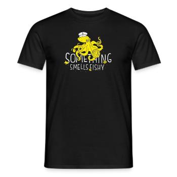 Squid. Octopus. Mer. Poissons. Capitaine. - T-shirt homme - noir - Devant - AI Model Male 178 light (178cm)