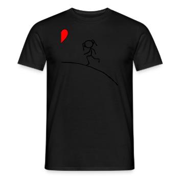 Frau Paarhirt Herz Love - Better half - Men's T-Shirt - black - Front - AI Model Male 178 light (178cm)