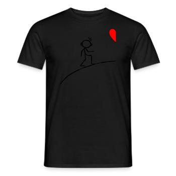 Man Couples Heart Love - Better Half - Men's T-Shirt - black - Front - AI Model Male 178 light (178cm)