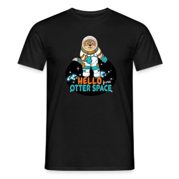 Bonjour de Otter Space, space - T-shirt homme - noir - Devant - AI Model Male 178 light (178cm)