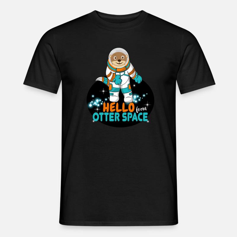 Hello from Otter Space, Weltall - Männer T-Shirt - Schwarz