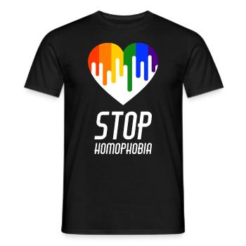 Stop Homophobia LGBT Gay Pride CSD - Men's T-Shirt - black - Front - AI Model Male 178 light (178cm)