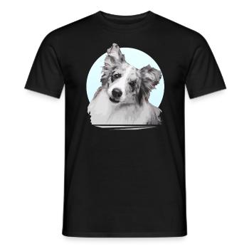 Border Collie Tee Shirt - Men's T-Shirt - black - Front - AI Model Male 178 light (178cm)