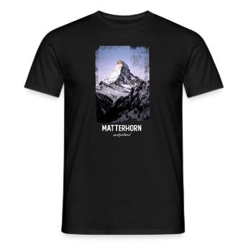 Matterhorn Switzerland - Men's T-Shirt - black - Front - AI Model Male 178 light (178cm)