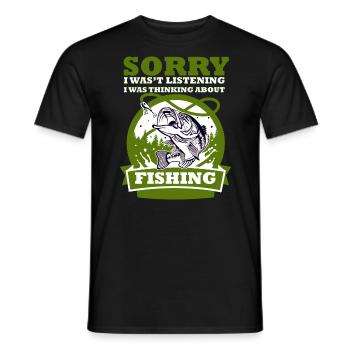 Pêche pêcheur cadeau canne à pêche poisson drôle - T-shirt homme - noir - Devant - AI Model Male 178 light (178cm)