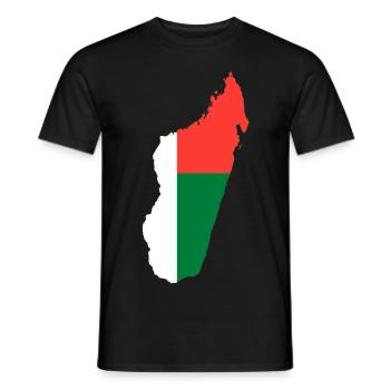 Madagascar map flag flag - Men's T-Shirt - black - Front - AI Model Male 178 light (178cm)