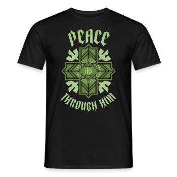 Jesus-Peace, Jesus Christus Spruch - Männer T-Shirt - Schwarz - Vorne - AI Model Male 178 light (178cm)