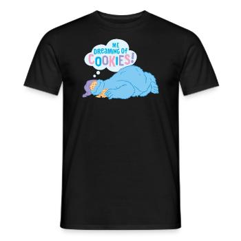 Sesame Street Cookie Monster Dreams About Cookies - Men's T-Shirt - black - Front - AI Model Male 178 light (178cm)