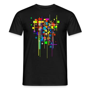 Architektur Muster - Science-Fiction Farben - Männer T-Shirt - Schwarz - Vorne - AI Model Male 178 light (178cm)
