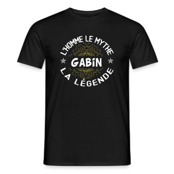 L'homme le mythe la légende - Cadeau Gabin. - T-shirt homme - noir - Devant - AI Model Male 178 light (178cm)
