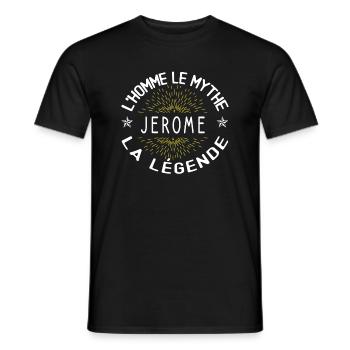 L'homme le mythe - Cadeau Anniversaire Jerome - T-shirt homme - noir - Devant - AI Model Male 178 light (178cm)