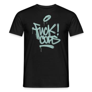Fuck Corps Acab Graffiti T Shirt - Men's T-Shirt - black - Front - AI Model Male 178 light (178cm)