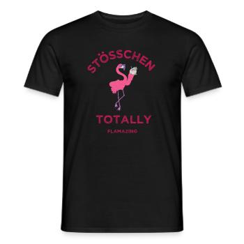 Flamazing - Tiermotiv Flamingo T-Shirt Stößchen - Männer T-Shirt - Schwarz - Vorne - AI Model Male 178 light (178cm)