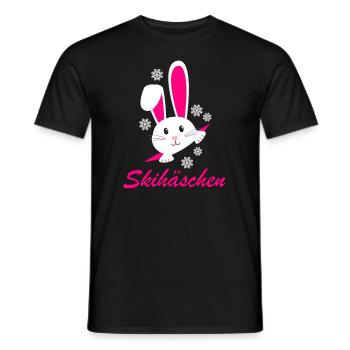 Skihäschen Skihaserl Damen Ski Design - Männer T-Shirt - Schwarz - Vorne - AI Model Male 178 light (178cm)