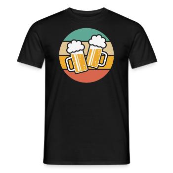 2 Maßkrüge stoßen an, Prosit! (Bier / Sonne / 5C) - Männer T-Shirt - Schwarz - Vorne - AI Model Male 178 light (178cm)