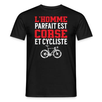 L'Homme Parfait Est Corse Cycliste - T-shirt homme - noir - Devant - AI Model Male 178 light (178cm)
