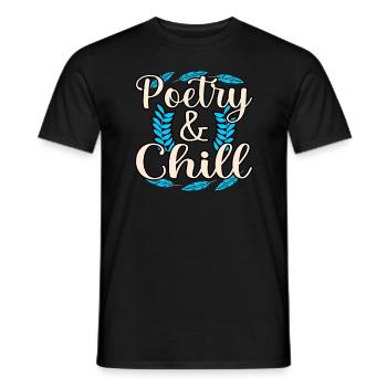 Poésie et Chill Poète Écrivain Auteur - T-shirt homme - noir - Devant - AI Model Male 178 light (178cm)