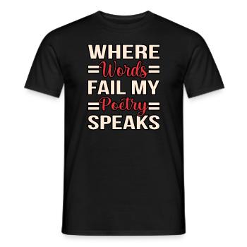 Mots Échec Poésie Parle Poète - T-shirt homme - noir - Devant - AI Model Male 178 light (178cm)