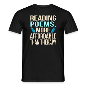 Lire des poèmes est une thérapie plus poétique - T-shirt homme - noir - Devant - AI Model Male 178 light (178cm)