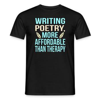 Écrire de la poésie est un poète de thérapie - T-shirt homme - noir - Devant - AI Model Male 178 light (178cm)