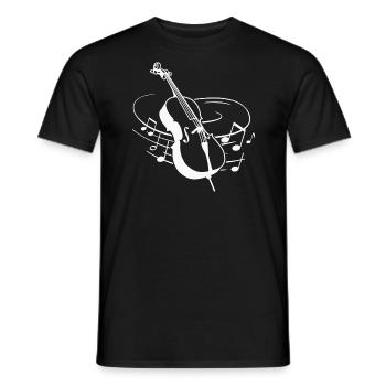 Partitions de violoncelle Musique classique Violoncelliste - T-shirt homme - noir - Devant - AI Model Male 178 light (178cm)