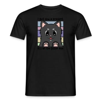 I got you a present - Men's T-Shirt - black - Front - AI Model Male 178 light (178cm)