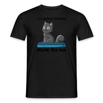 I do my best thinking inside the box - Men's T-Shirt - black - Front - AI Model Male 178 light (178cm)