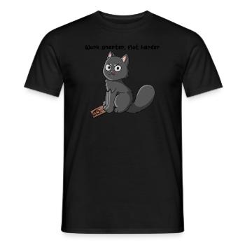 Work smarter not harder - Men's T-Shirt - black - Front - AI Model Male 178 light (178cm)