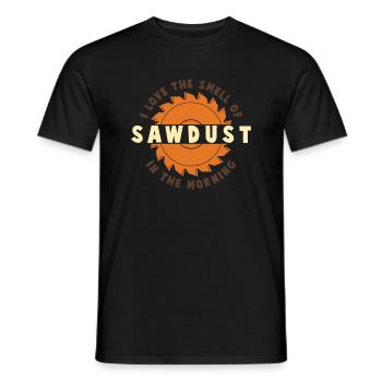 J’aime l’odeur de la sciure de bois le matin - T-shirt homme - noir - Devant - AI Model Male 178 light (178cm)