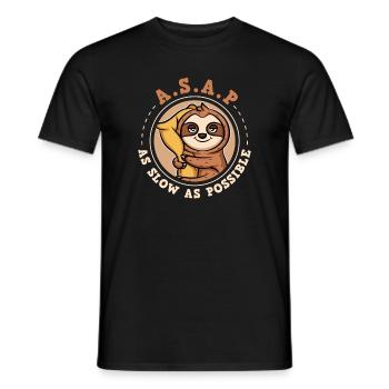 ASAP - As Slow As Possible Sloth - Men's T-Shirt - black - Front - AI Model Male 178 light (178cm)