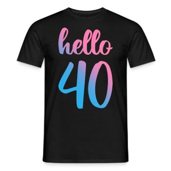 Hello Forty II - Geschenk zum 40. Geburtstag - Männer T-Shirt - Schwarz - Vorne - AI Model Male 178 light (178cm)