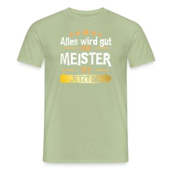 Der Meister ist da! Für alle Handwerksmeister! - Männer T-Shirt - Sage - Vorne - AI Model Male 178 light (178cm)