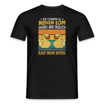 Entenspaß Quietscheenten Gelbe Enten Geschenk - Männer T-Shirt - Schwarz - Vorne - AI Model Male 178 light (178cm)
