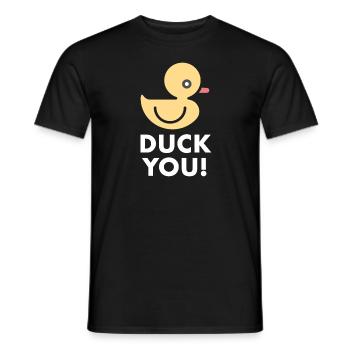 Duck You Enten Wortspiel Sarkasmus Gelbe Ente - Männer T-Shirt - Schwarz - Vorne - AI Model Male 178 light (178cm)