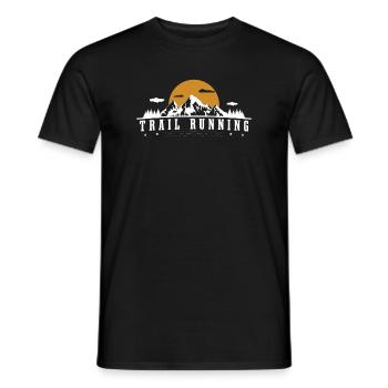 TrailRunning Trail Running Trailrunner Mountain Running - Men's T-Shirt - black - Front - AI Model Male 178 light (178cm)