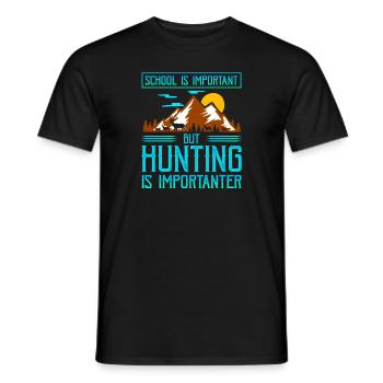 L’école est importante, mais la chasse est plus importante - T-shirt homme - noir - Devant - AI Model Male 178 light (178cm)