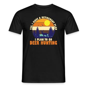 Oui, j’ai un régime de retraite. J’ai l’intention d’aller cerf - T-shirt homme - noir - Devant - AI Model Male 178 light (178cm)