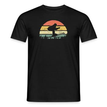 Rétro Vintage Skieur Ski Ski - T-shirt homme - noir - Devant - AI Model Male 178 light (178cm)