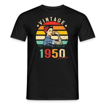 1950 Vintage Édition limitée Cadeau Femmes - T-shirt homme - noir - Devant - AI Model Male 178 light (178cm)